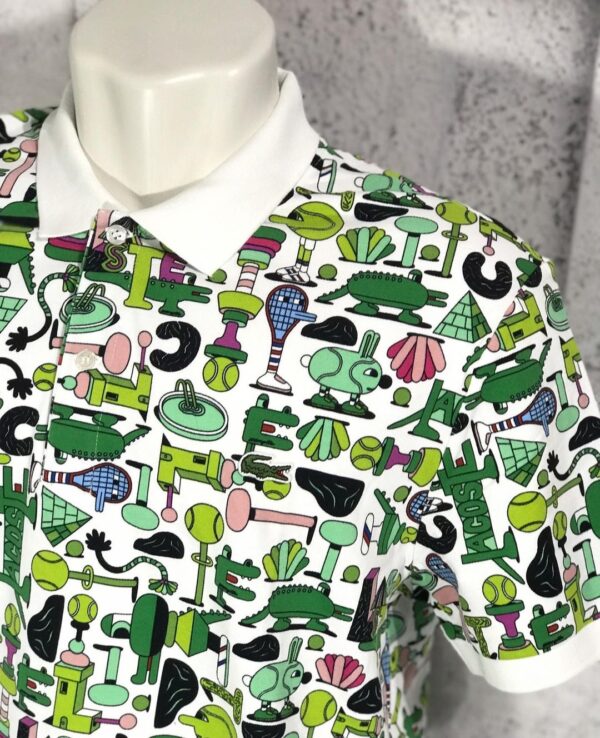 Polo piquê com estampa Lacoste X Jeremyville em verde - Image 10